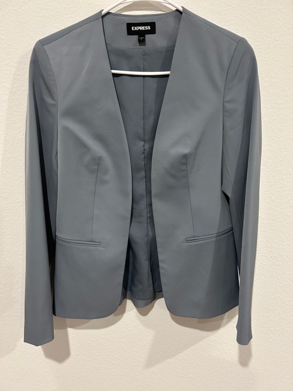 Express Women's Slate Gray Open-Front Blazer